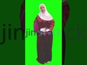 An Egyptian woman holding a box of Chocolate containing Threads for sewing