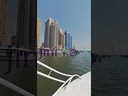 Ahly nile towers from a boat in the nile