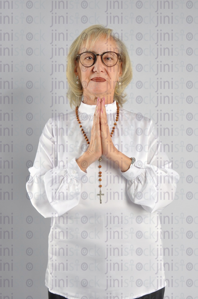 A Christian Egyptian woman praying.