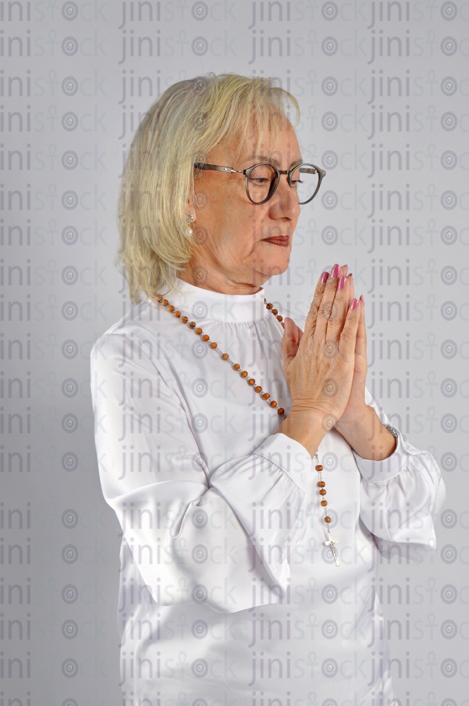 A Christian Egyptian woman praying.