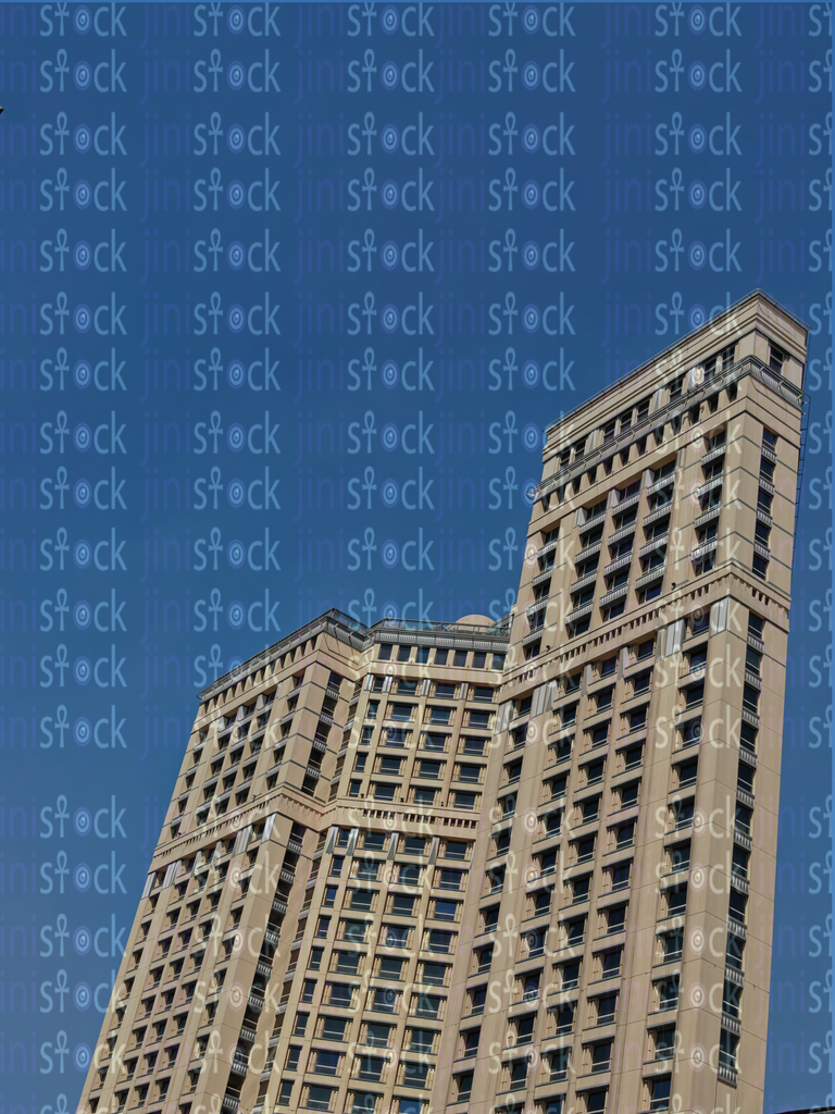 Buildings shining under the golden sun