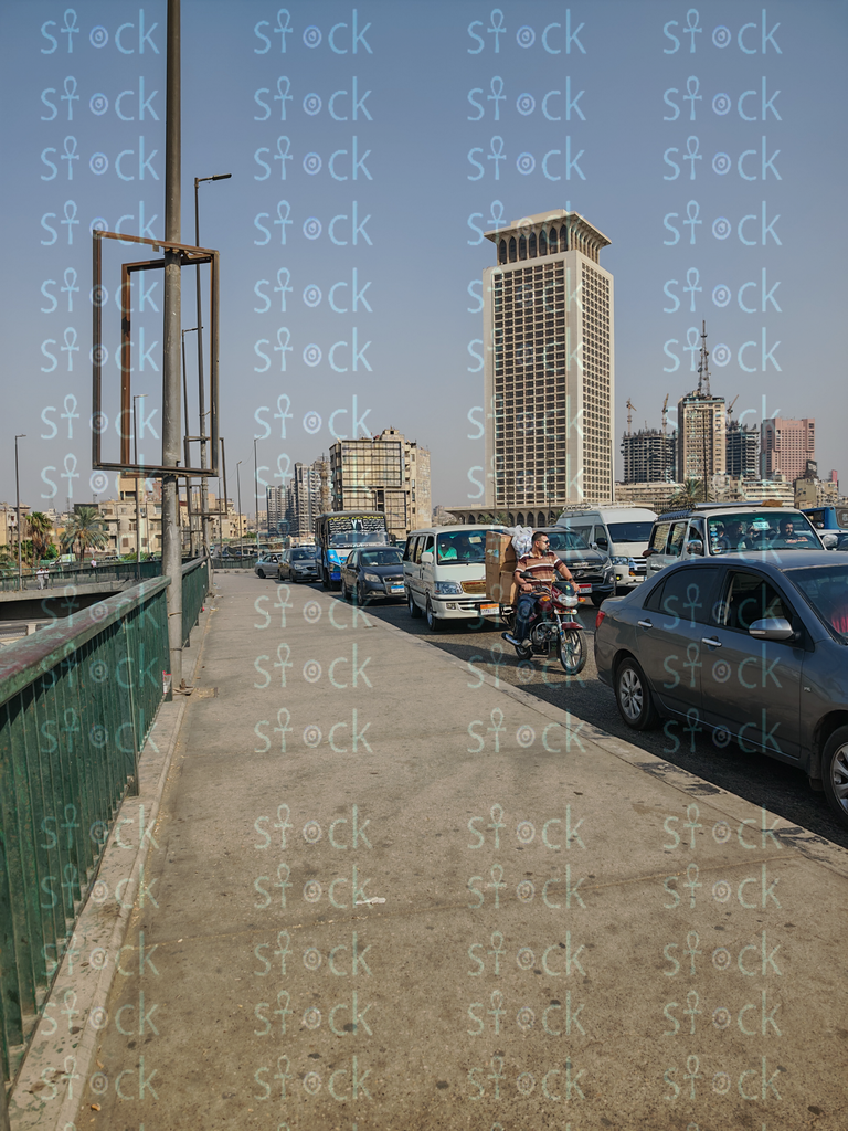 Daytime traffic from one of the bridges