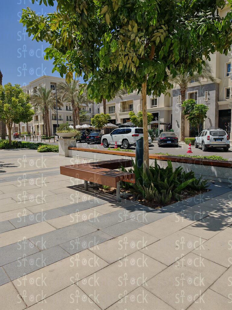 Landscaped seating with planters