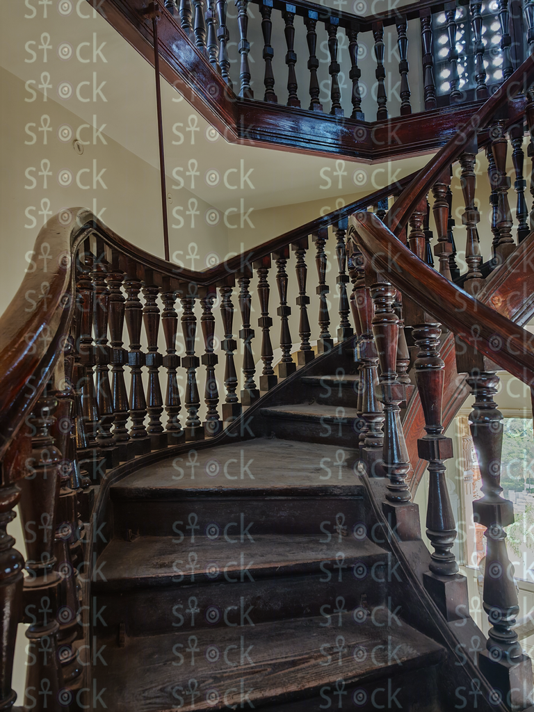 Internal wooden staircase in the palace