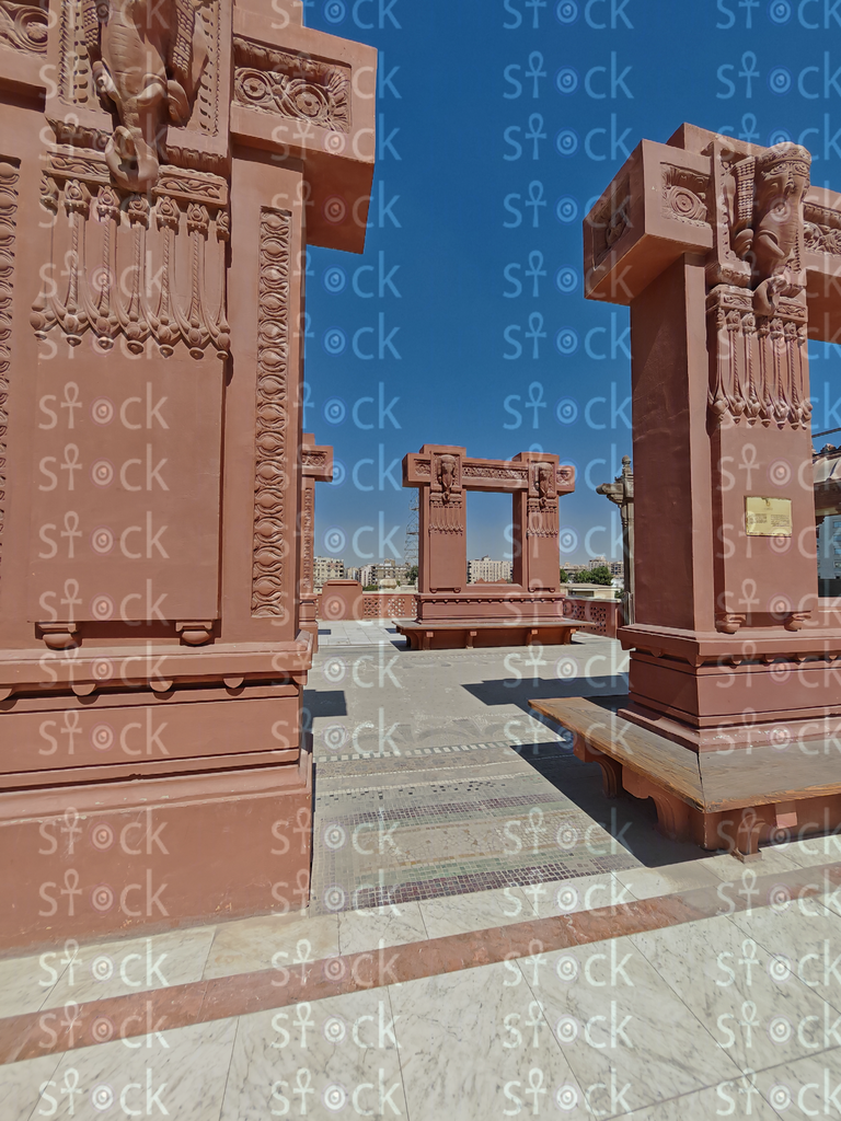 Symmetrical arcade, historic elegance