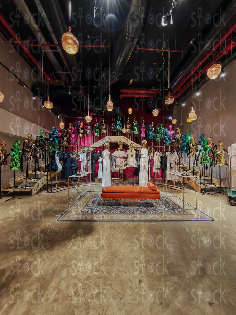 A modern fashion showroom display