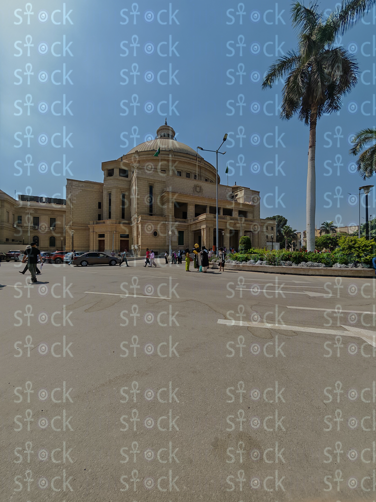 A monumental view of the university's dome and its grand facade