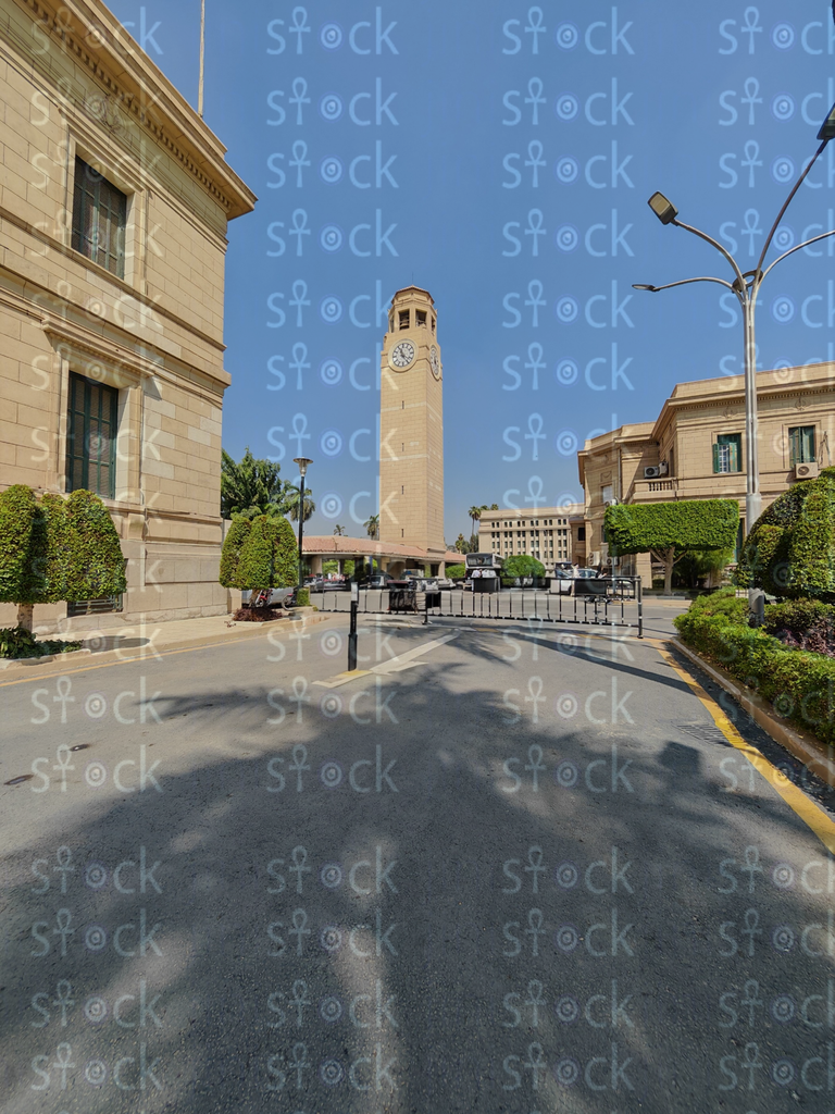 The historic Cairo University clock tower
