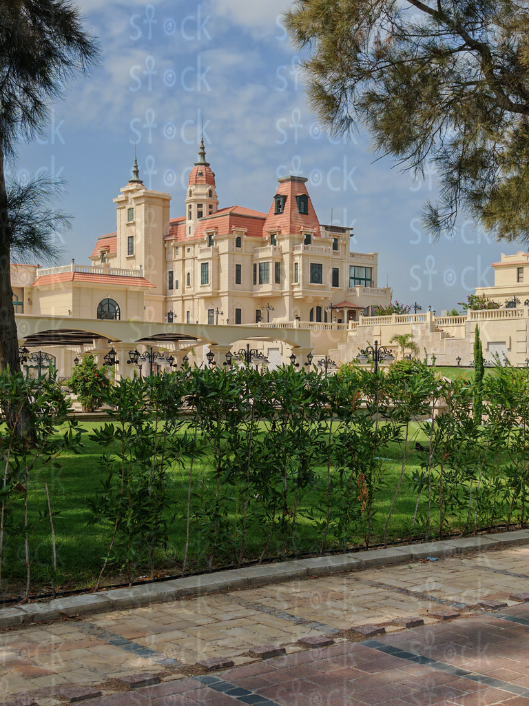 Lush Gardens and the Palace Silhouette 