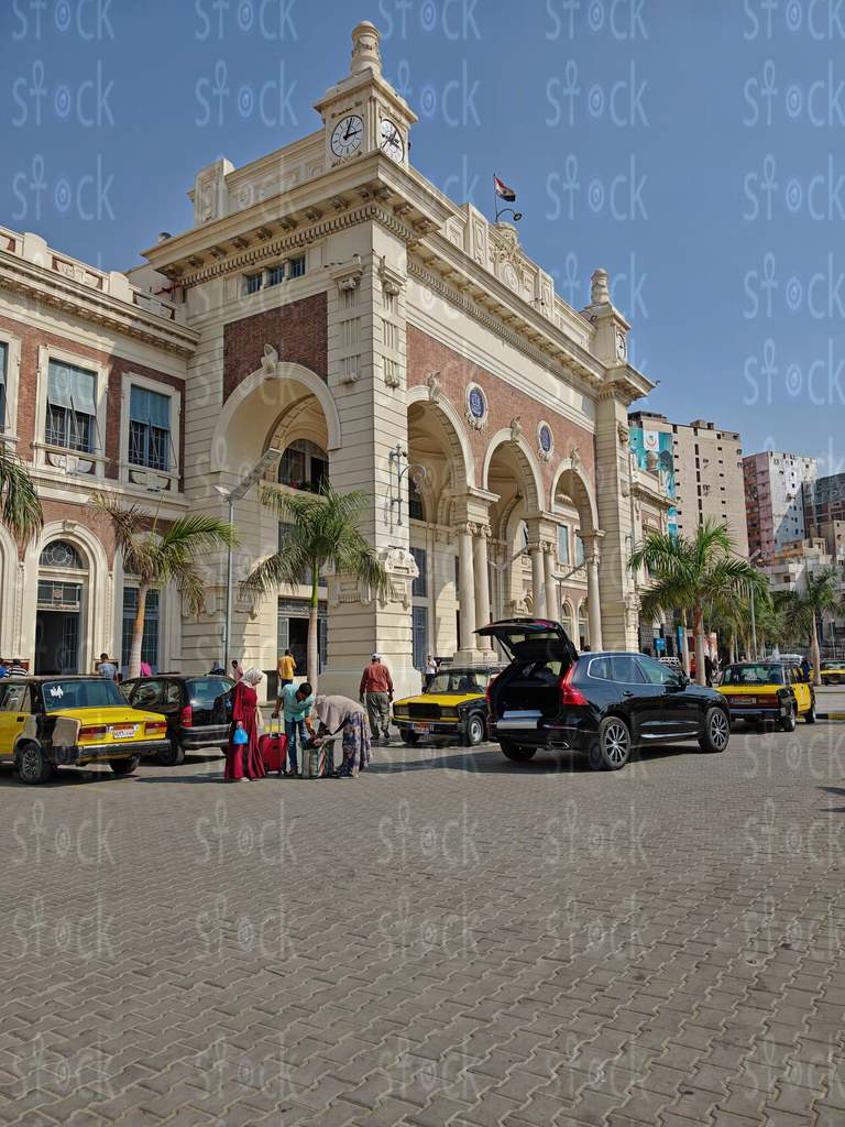 Panoramic Facade of Mahatet El Raml Square Alexandria 