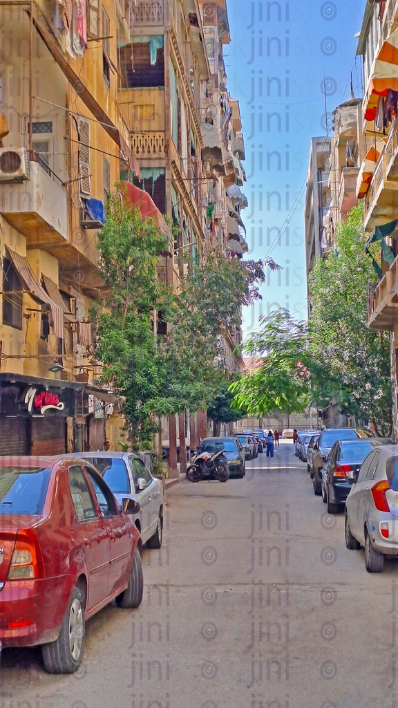 One of the streets in Port Said, where no cars were driven.