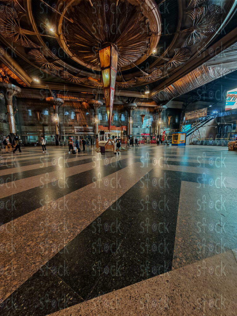Ornate Dome Lights Inside Cairo’s Main Station