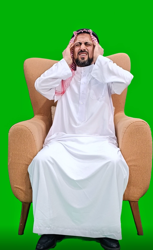 Khaliji gulf saudi Arab man having a headache