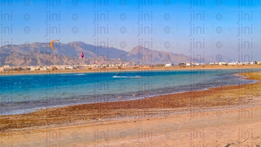 Lagoona beach  and kite surfing in Dahab South Sinai Egypt