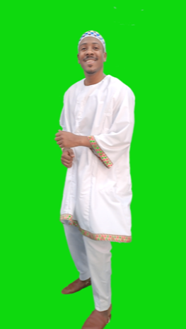 AN Egyptian Nubian  man wearing Nubian clothes and dancing