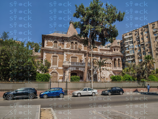 Egyptian-style heritage villa facade