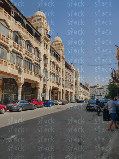 Heritage building with shops