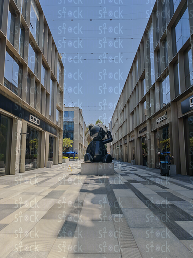 Outdoor corridor with glass walls