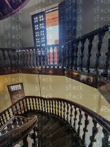 Curved staircase with window light 