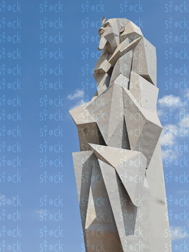 The full height of Diaa Awad's statue