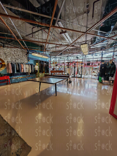 Spacious store with an industrial design