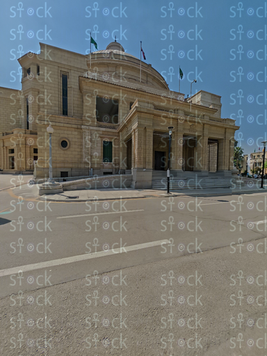 The grand entrance of the university's main building