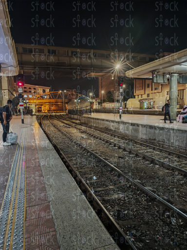 Endless Railway Lines Under the Night Sky 